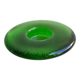 Vintage green structured glass Iittala Nappi tealight holder / candleholder / votive, Markku Salo