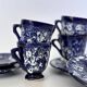 Vallauris blue ceramic cups from the 60s