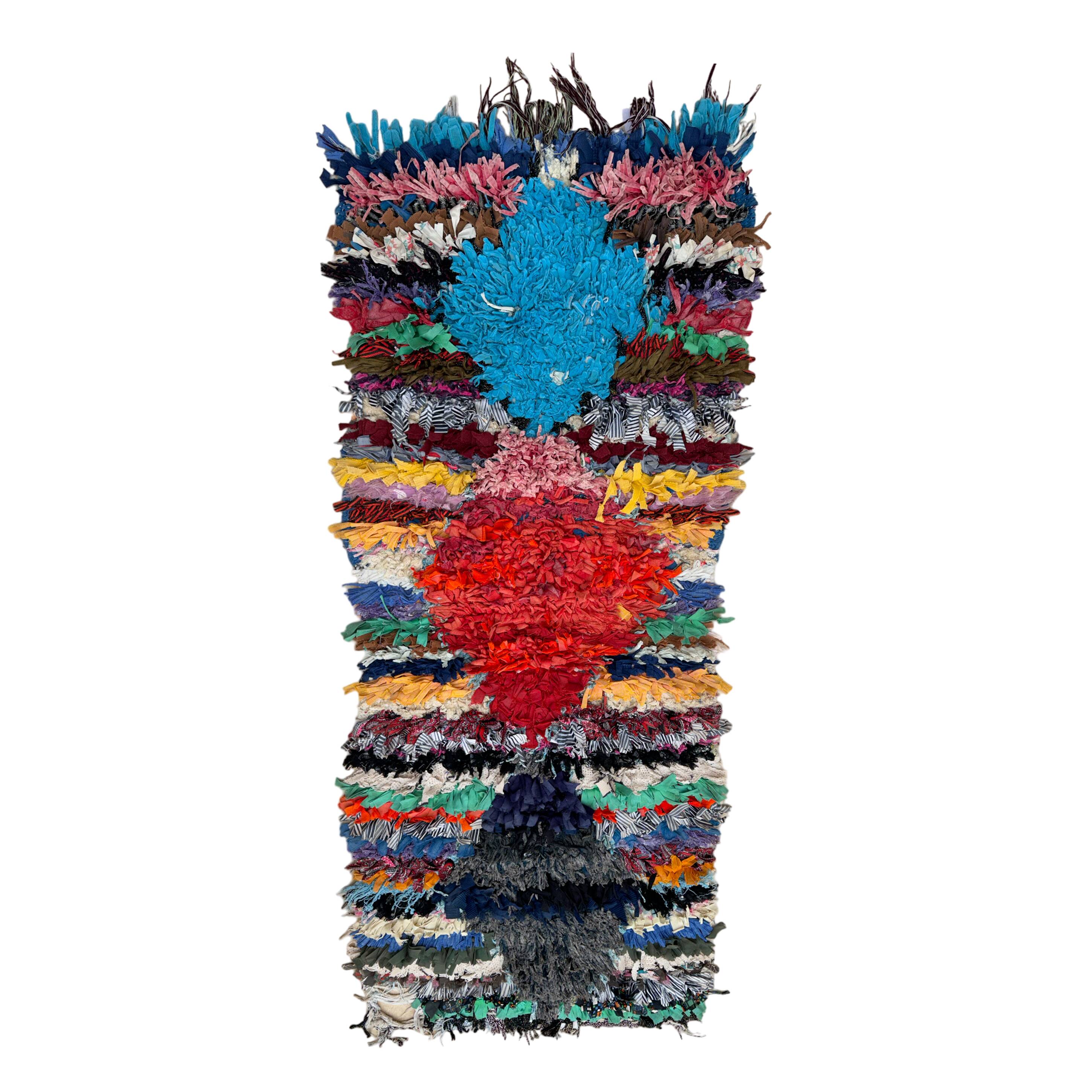 Tapis Marocain Boucherouite coloré - 67 x 162 cm