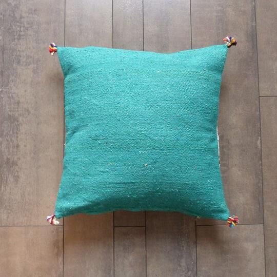 Moroccan berber cushion green and white