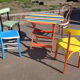 Salon de jardin multicolore