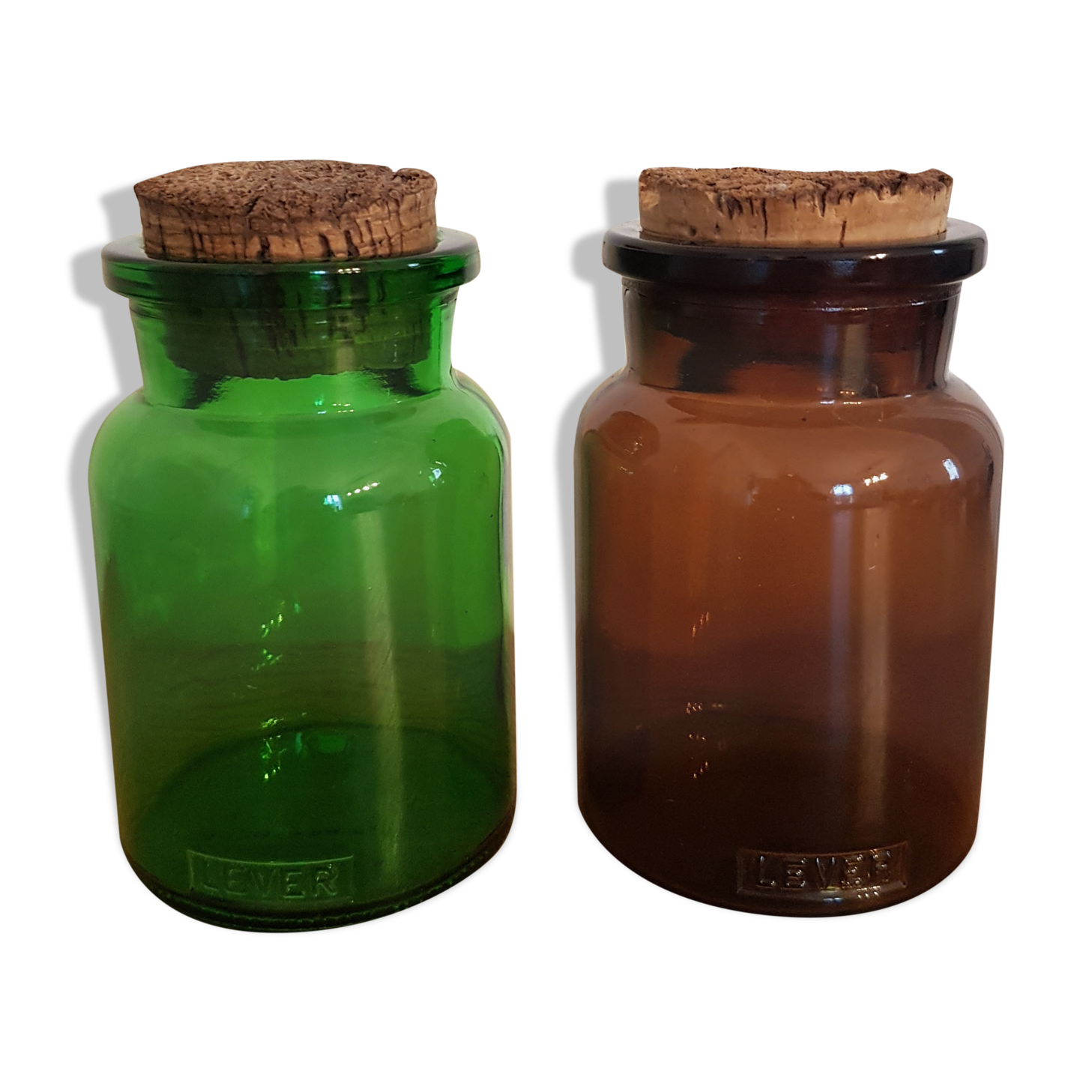 Set of two apothecary bottles