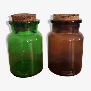 Set of two apothecary bottles