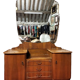 Coiffeuse anglaise art déco en noyer, vintage 1950