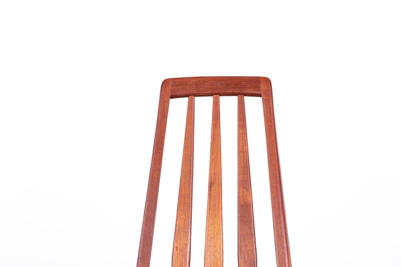 6 Danish chairs in teak and new leather, model "Eva" by Niels Koefoed.