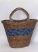 Panier vintage osier tressé bande bleue
