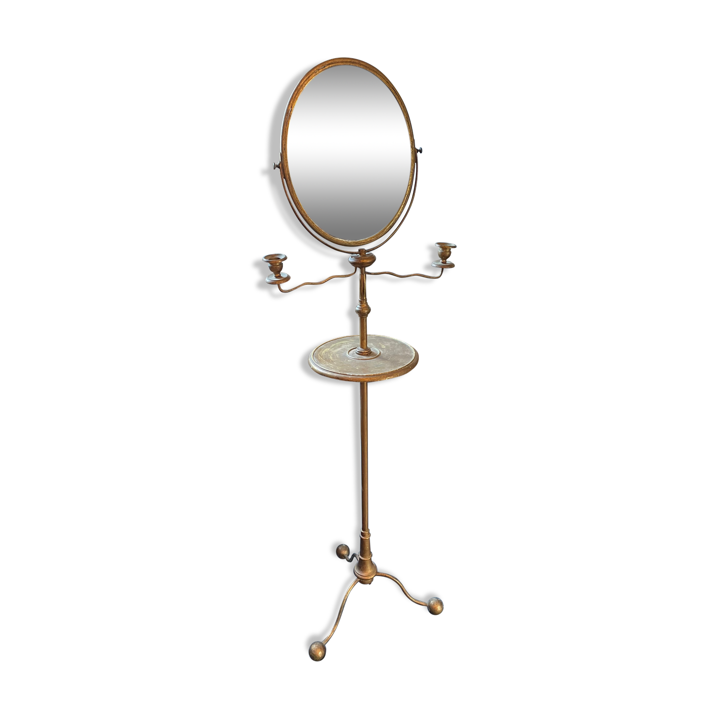 Old brass barber mirror