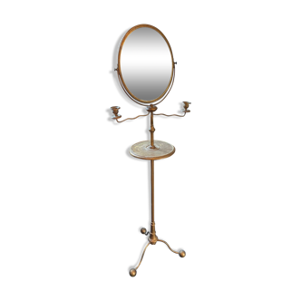 Old brass barber mirror