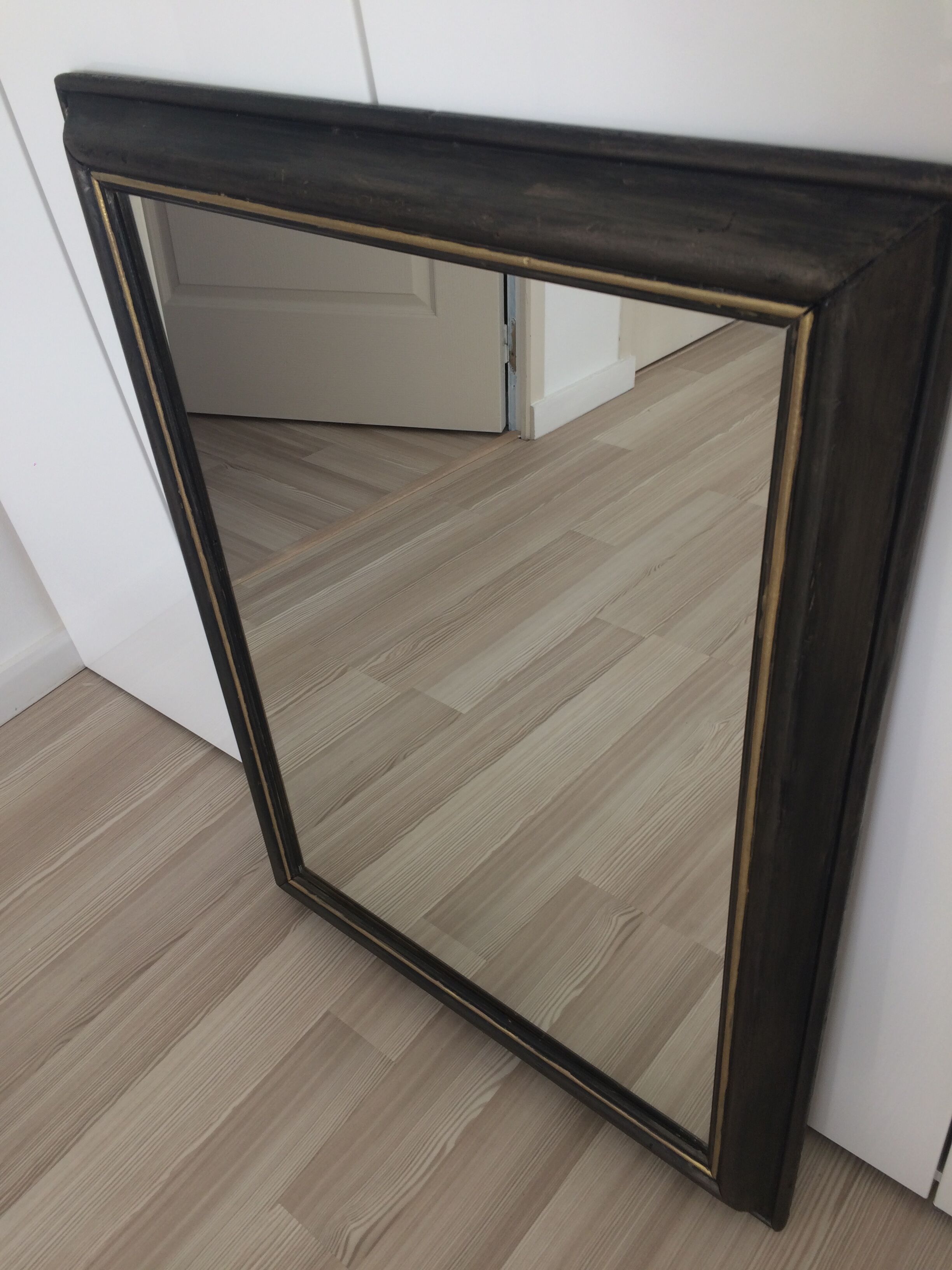Former mirror black with gold edging 62x82cm