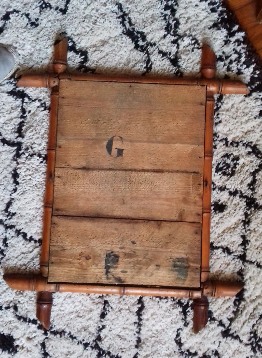 Bamboo Mirror Wood Shot Vintage 30's 50's Collection 66 x 54cm