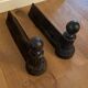 Pair of nineteenth cast and bronze chenets