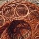Rattan bar basket , portable , vintage