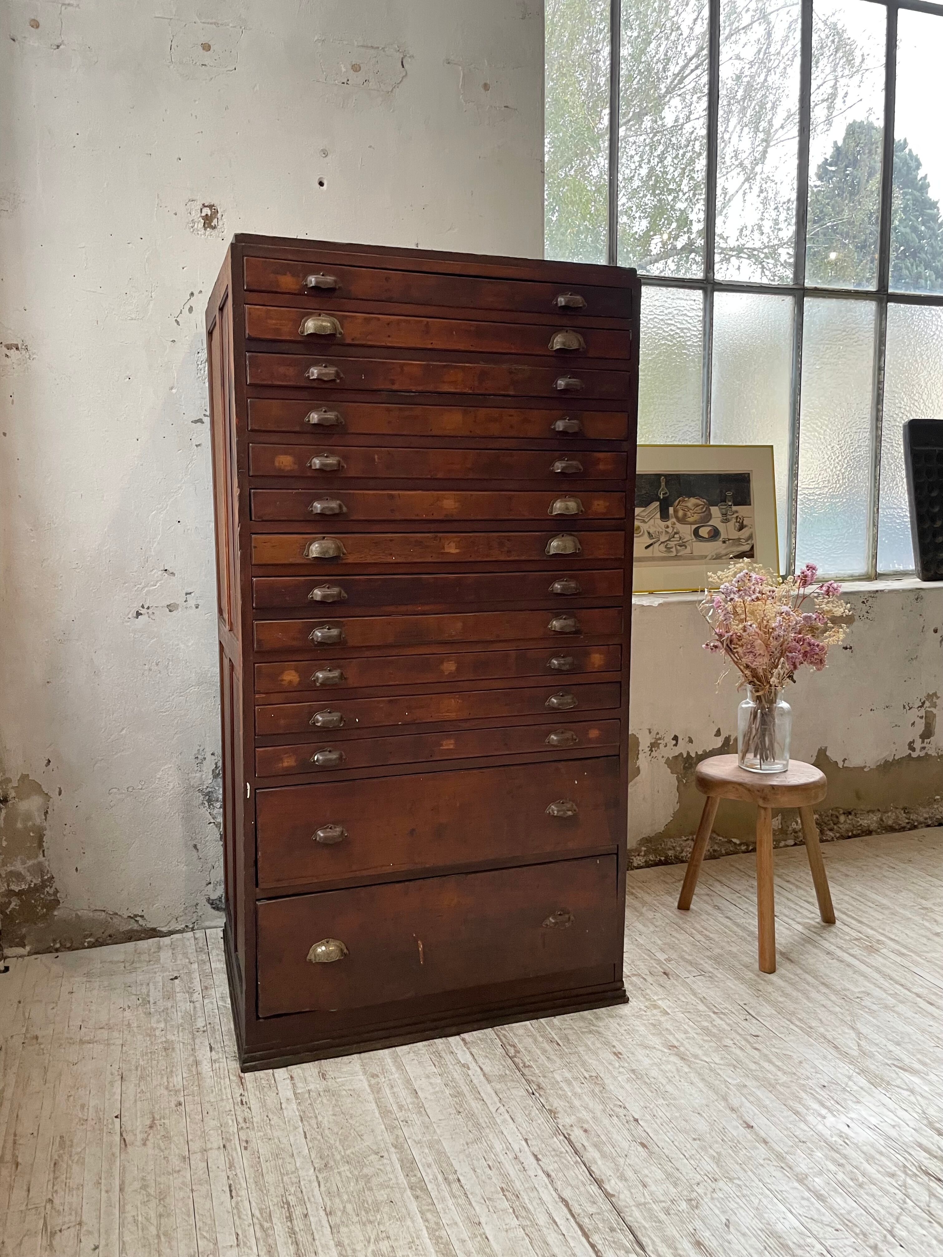 Workshop furniture printing with drawers XL oak