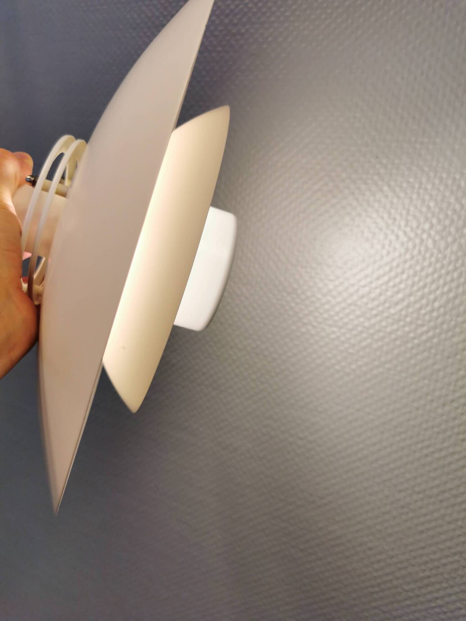 FormLight hanging lamp with multiple layers of shades, a Danish quality product from the 80s.