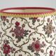 French Vintage Round Wooden Barley Twist Table Lamp With Floral Shade