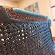 Fauteuil Louis XVI cannage et velours vert foncé