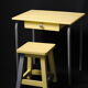 Yellow child office with his stool