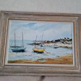 Oil painting on canvas Breton seaside landscape