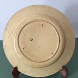 Old barbotine dessert plate. Floral patterns