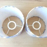 Pair of blue Toile de Jouy lampshades
