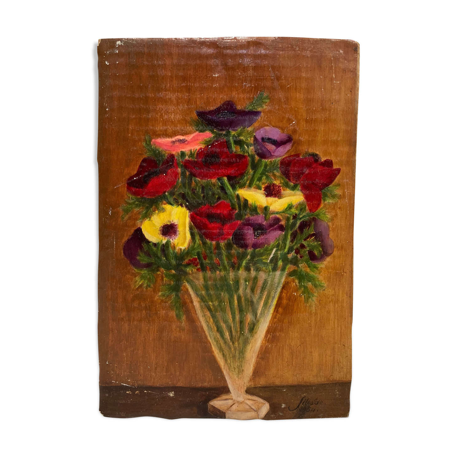 Oil on vintage panel