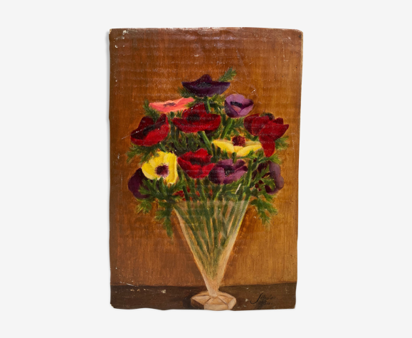 Huile sur panneau vintage