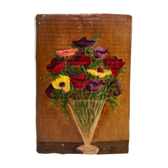 Oil on vintage panel