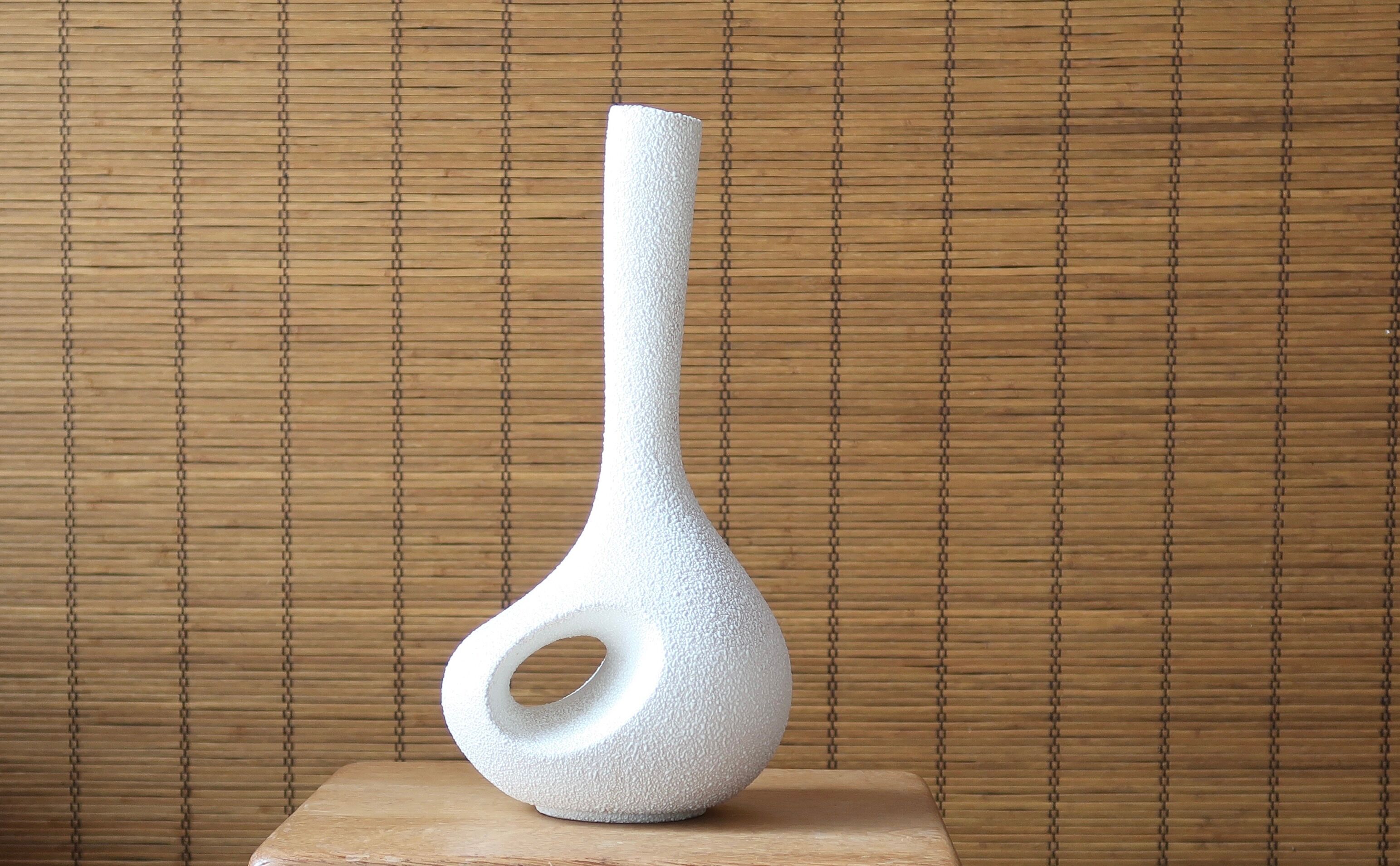 White ceramic vase by Roberto Rigon, Bertoncello, 60s