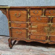 Asian pagoda buffet in exotic wood and gilded bronze circa 1920-1940