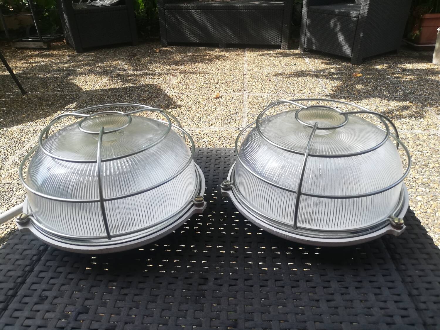 Set of 2 porthole wall lights