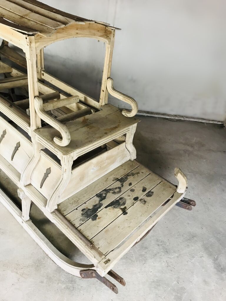 Old sleigh Raven Hear horse-drawn complete wooden - 1850-1900 Unusual