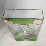 Riecke vase made of translucent glass with rectangular section