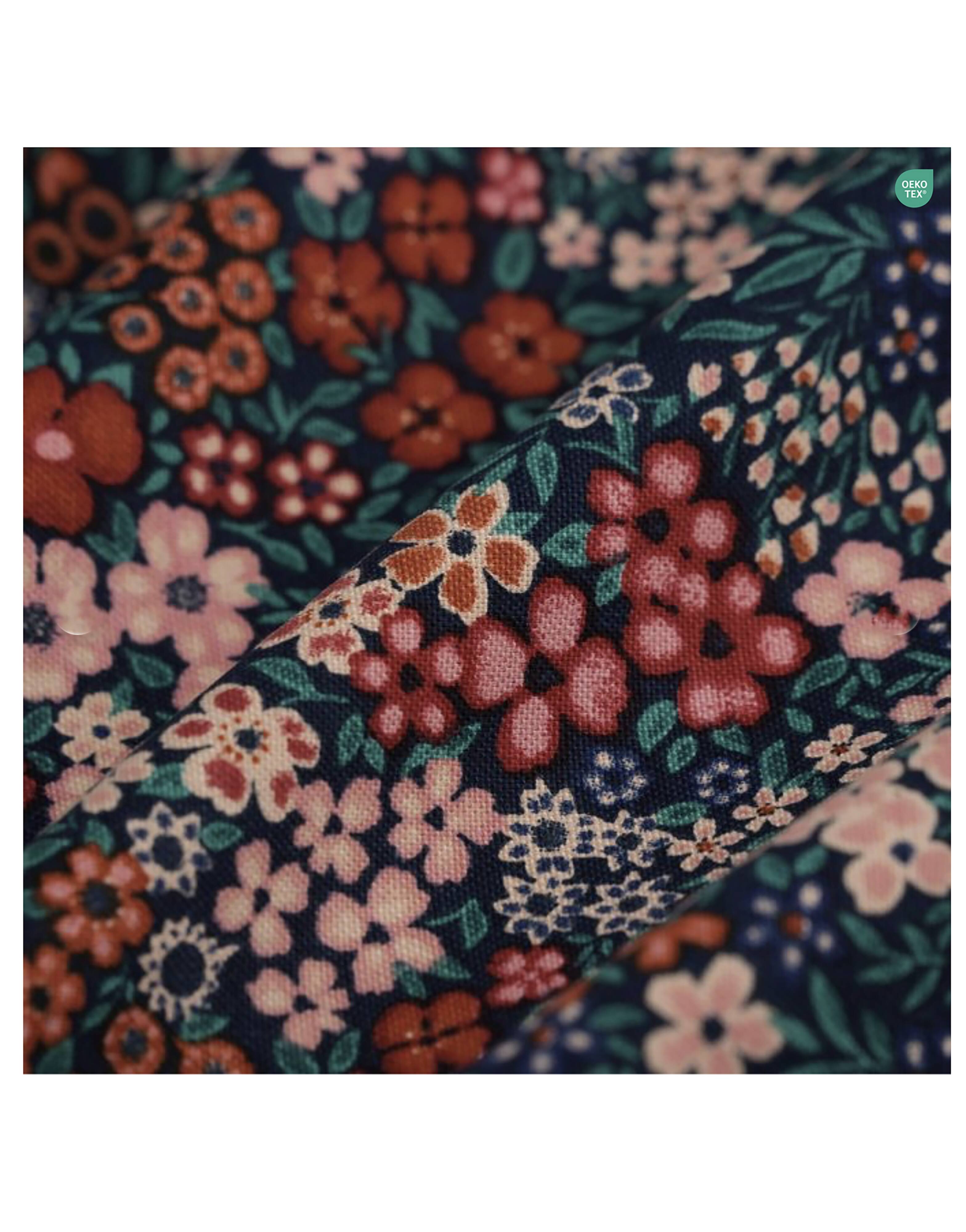 Cosette floral pendant light with "thousand flowers" print