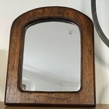 Brutalist vaulted solid wood mirror, 1950-1960