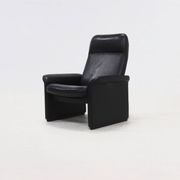 Fauteuil de salon DS50 en cuir noir par De Sede Suisse années 1980