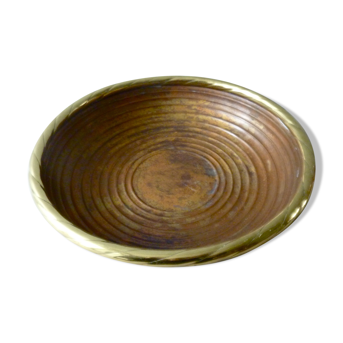 Copper and brass dish