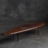 Table basse moderne organique avec vide naturel, France, milieu du 20e siècle