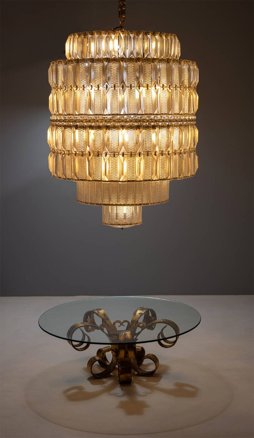 Tiered Crystal Chandelier, 1960s, Czechoslovakia