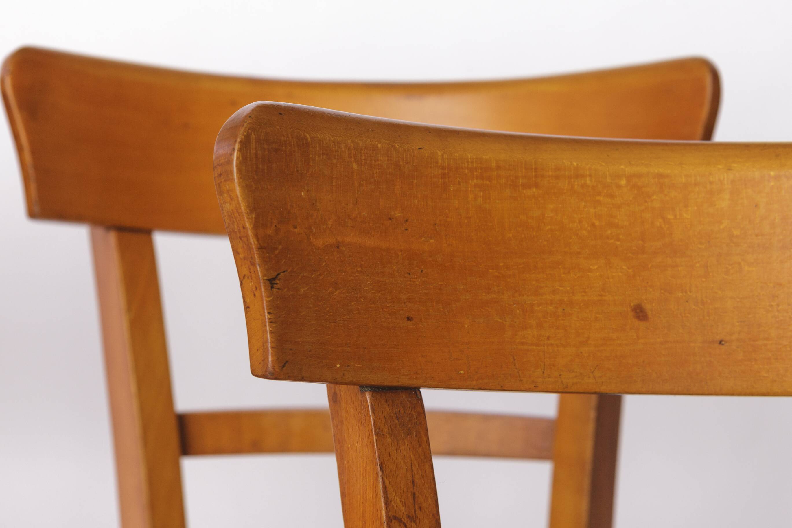 Set of 4 Vintage Frankfurter Chairs, 1960s German Dining Chairs, Beech Wood