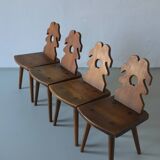 Alpine carved pine dining table set | 1950s