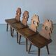 Alpine carved pine dining table set | 1950s