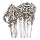 Christofle, 12 skewers, brochettes, metal silver-plated meat picks, anchor.