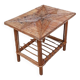 Side table, vintage 50s rattan coffee table