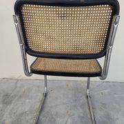 Marcel Breuer B32 chair in black cane signed Made in Italy