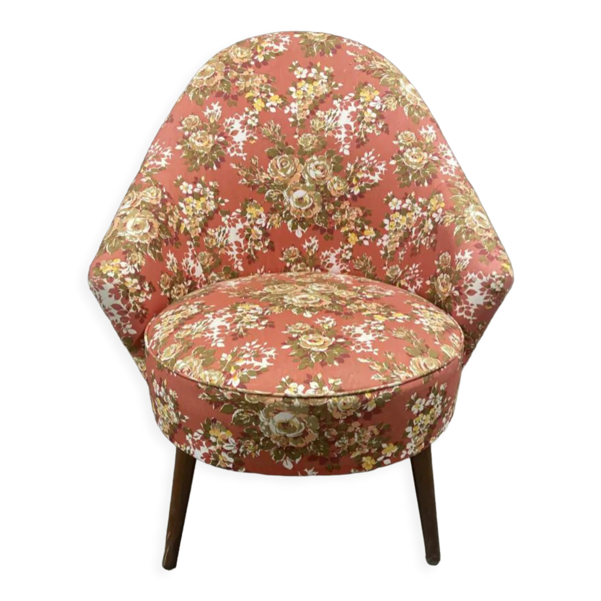 Vintage toad armchair with flowers