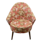 Fauteuil crapaud vintage à fleurs