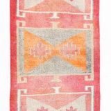 3x12 Turkish Runner Faded Pink & Grey Turkish Wool Runner Rug, 96x352Cm