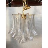 Contemporary Murano Glass "Sella" Chandelier With a Gold 24k Metal Frame