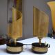 Paire de lampes métal perforé style Mategot années 50