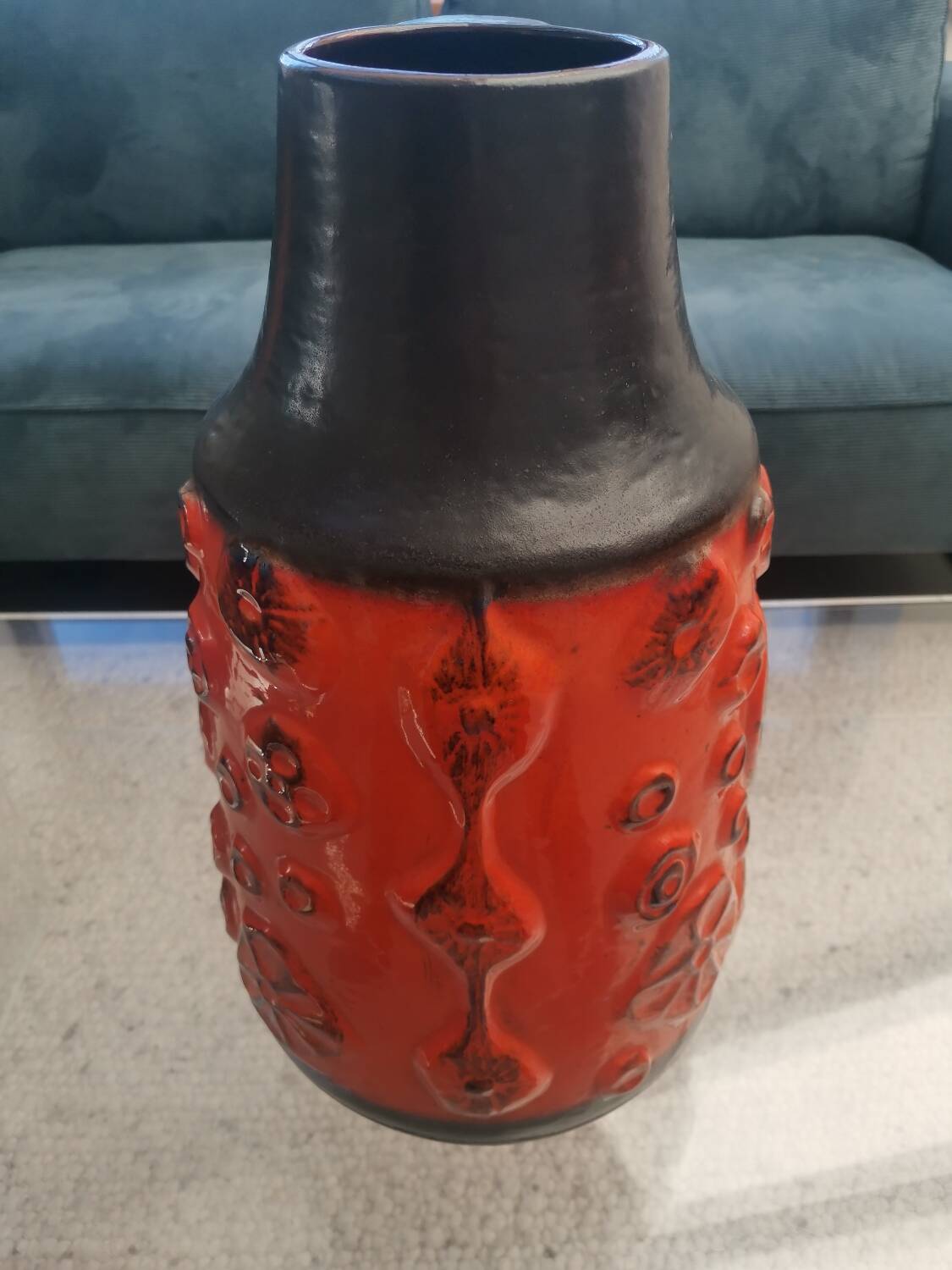 Large Fat Lava Floor Vase 45 cm by Carstens Tönnieshof – Mid Century